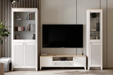 Тумба ТВ 2 двери 1 ящик Валенсия широкая 